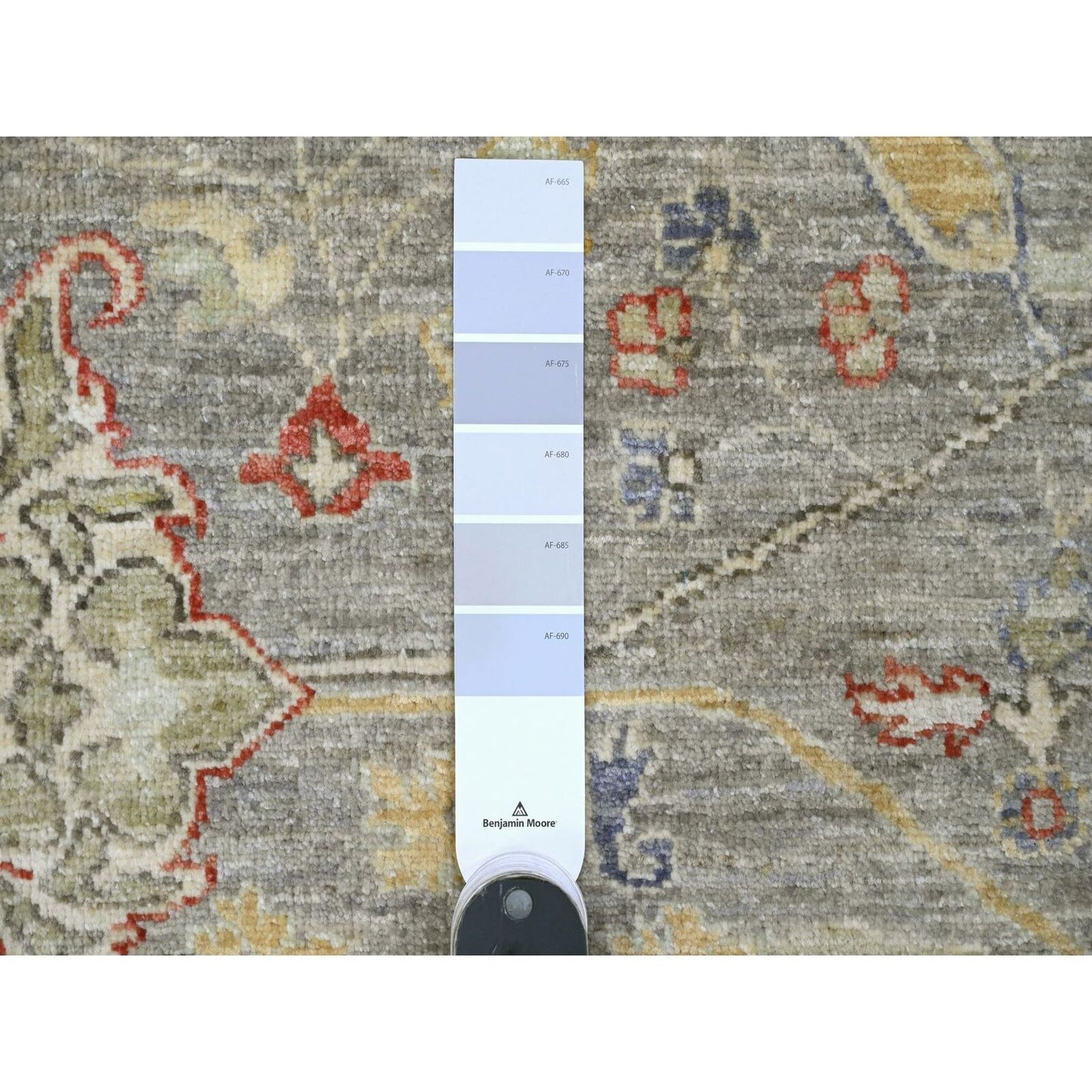 8'X9'7" Jet Gray Bijar Garus Design High Mountain Wool Hand Knotted Rug