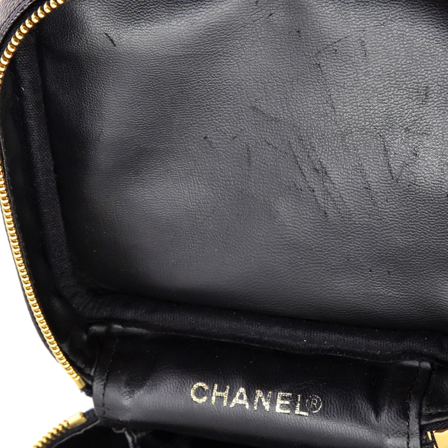 Chanel Vintage Timeless Cosmetic Case Caviar Tall