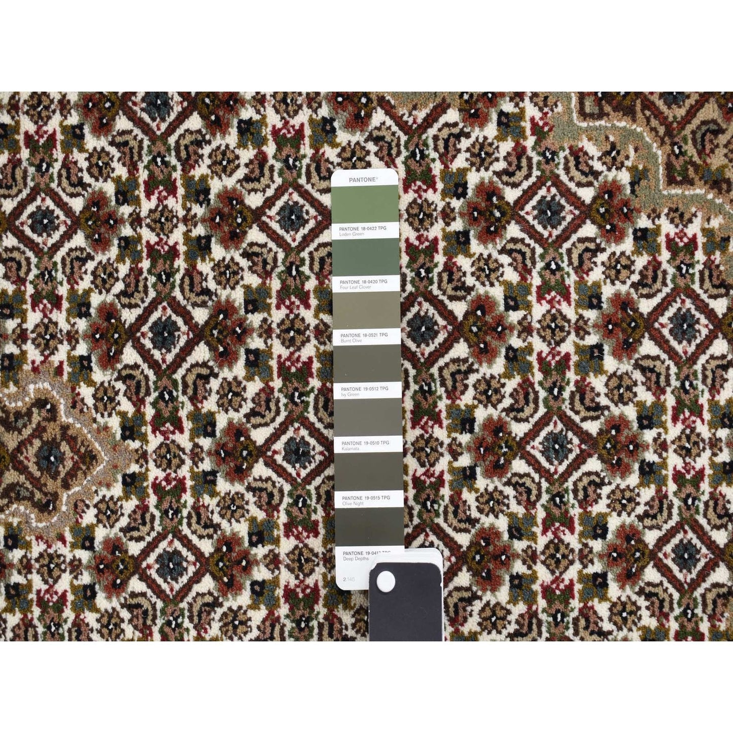 2'7"X11'10" Ivory Wool And Silk Tebraz Mahi Hand Knotted Runner Rug