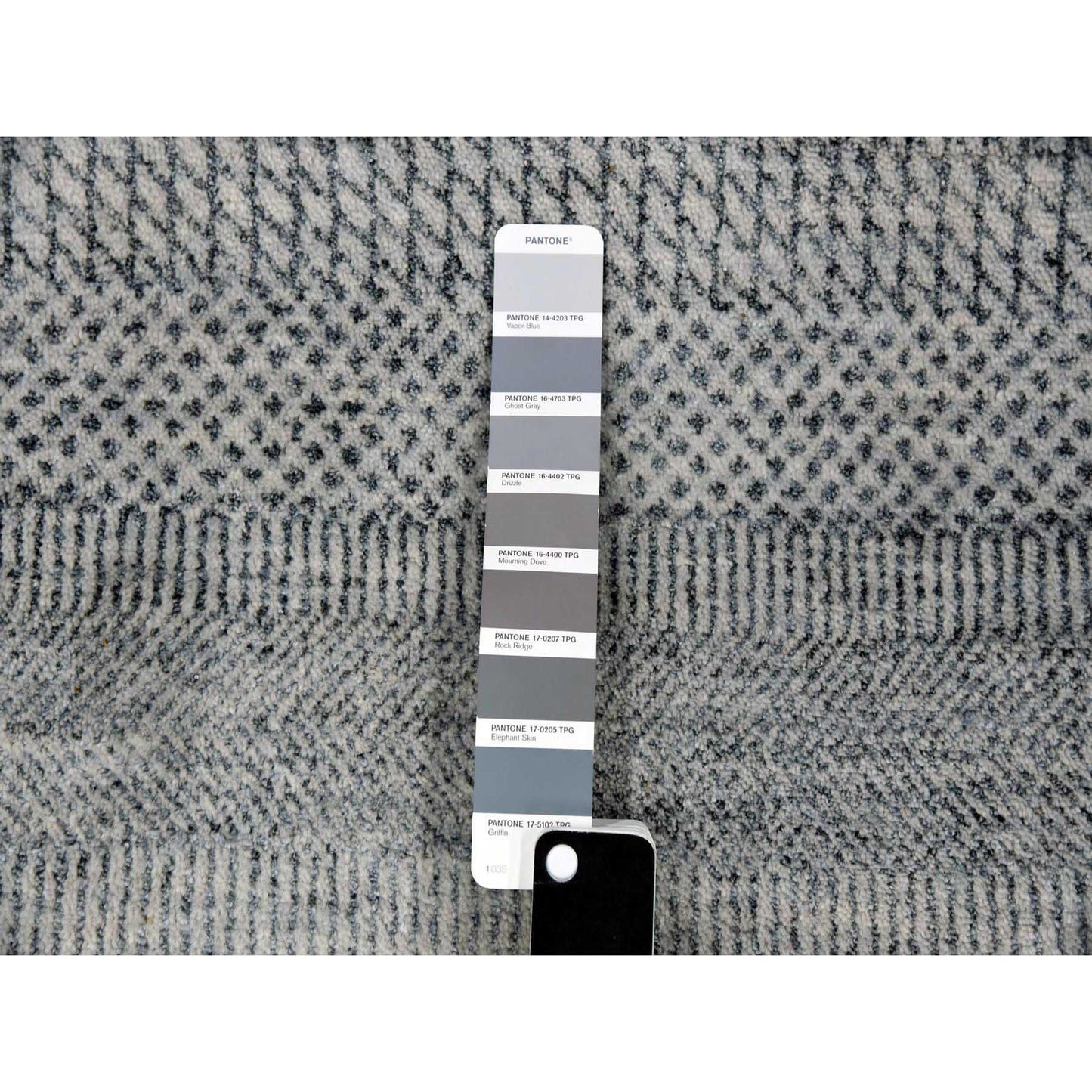 8'X10'3" Gainsboro Gray Wool And Silk Hand Knotted Grass Design Rug