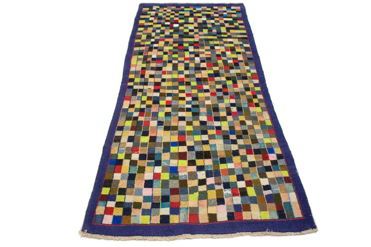 Semi-Antique Handmade Oriental Rug Multicolored