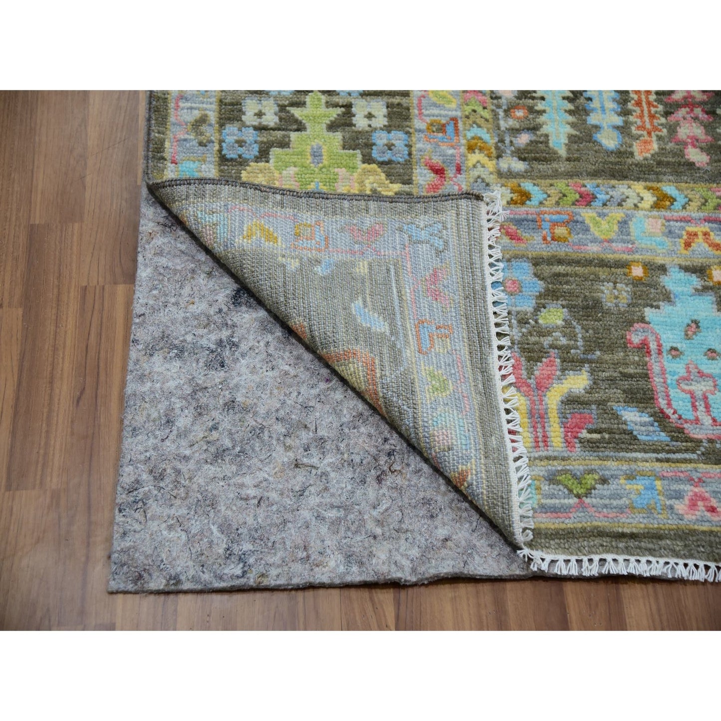 8'X10'3" Grayish Brown Hand Knotted 100% Wool Oushak Weave Oriental Rug