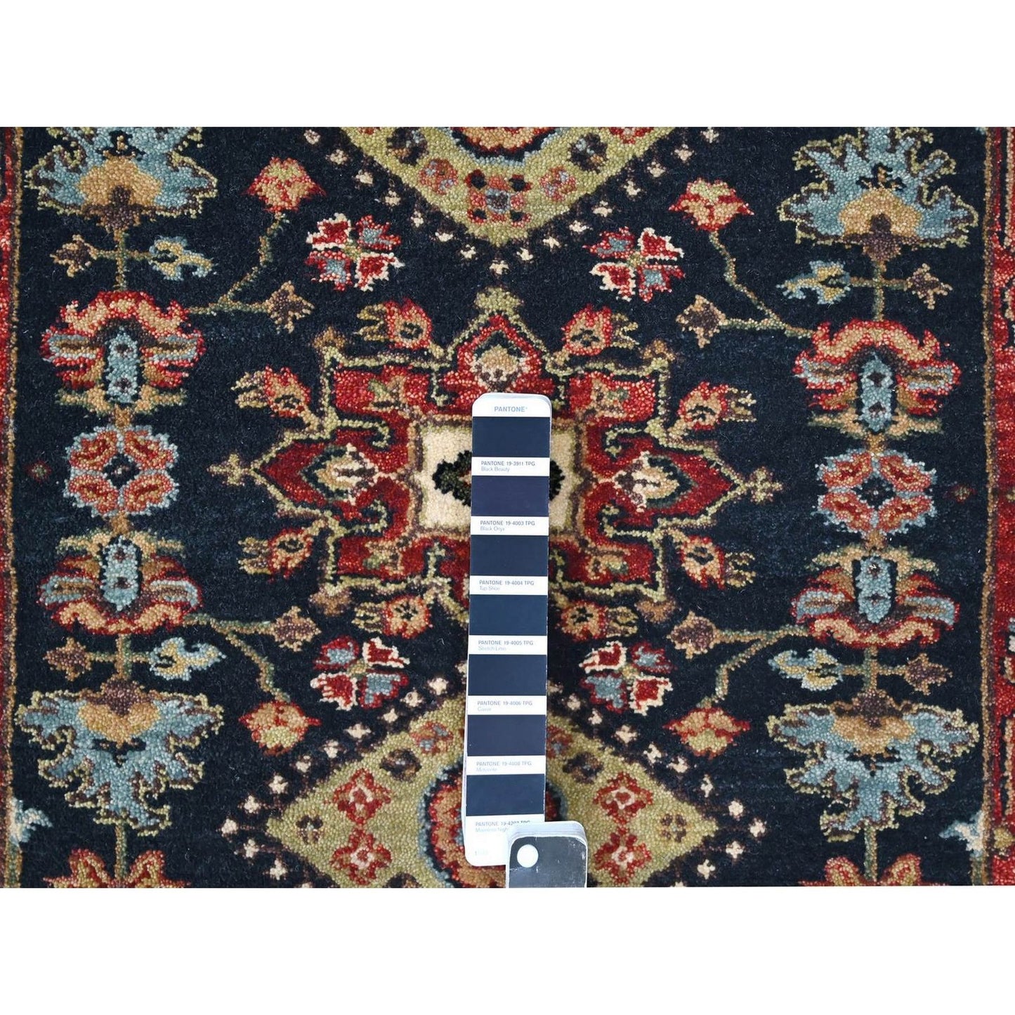 2'9"X8' Blue Karjihooz Medallions Design Hand Knotted Wool Runner Rug