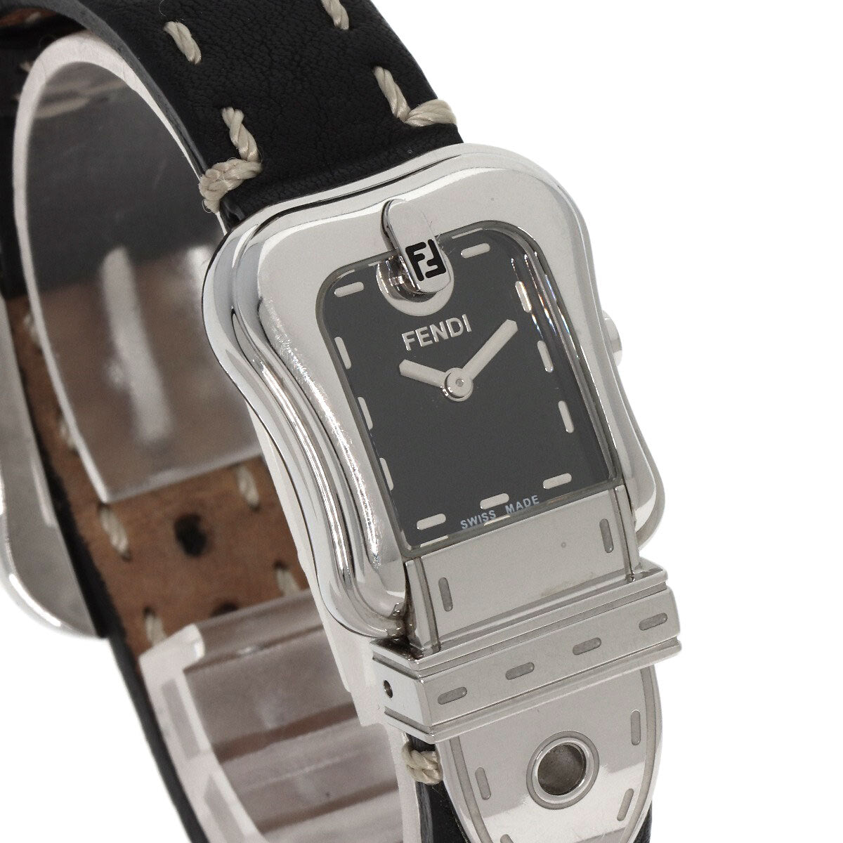 Fendi Beefendi Watches 3800L Stainless Steel/Leather Ladies