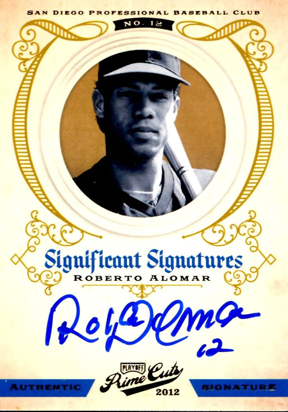 Roberto Alomar 2012 Panini Prime Cuts Autographed Card #22/25