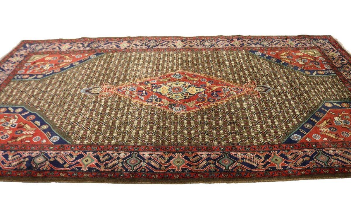 Handmade Vintage Tribal Oriental Rug Geometric