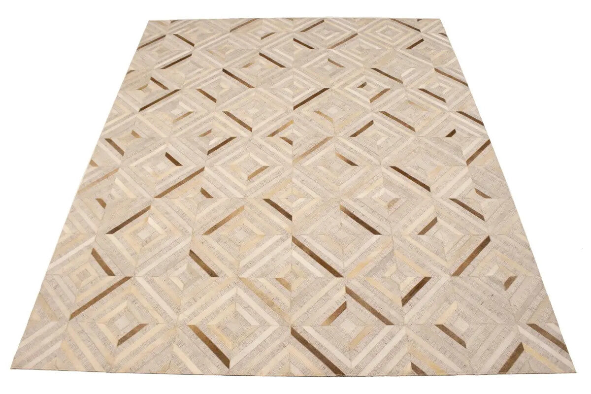 Patchwork Modern Cowhide Leather Rug Contemporary