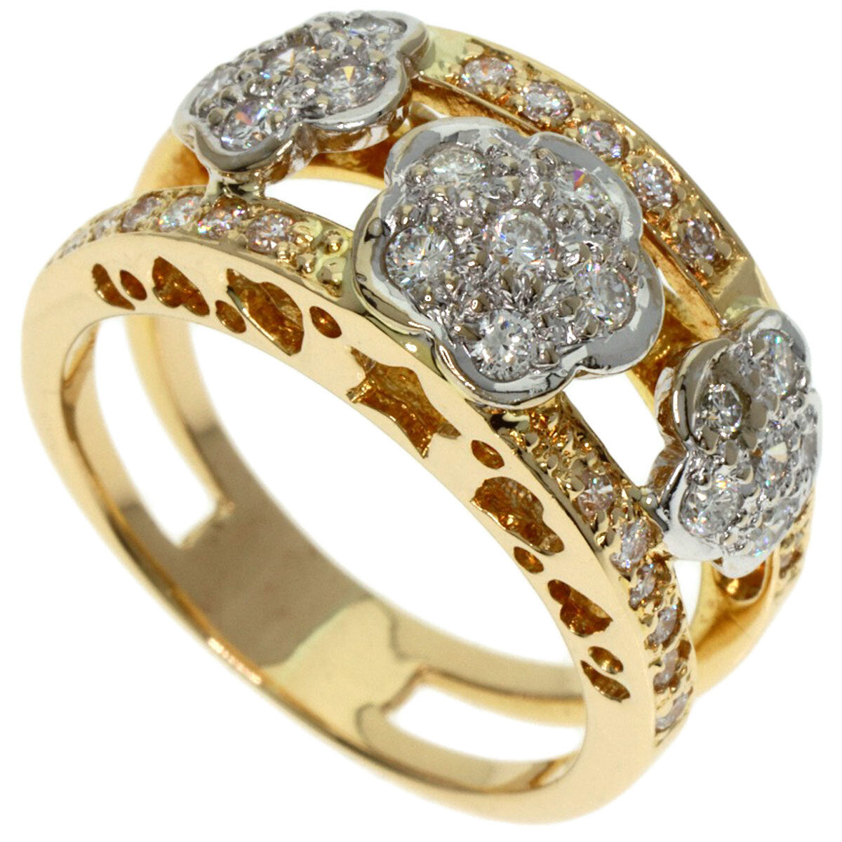 Ponte Vecchio Ring Diamond K18 Yellow Gold K18
