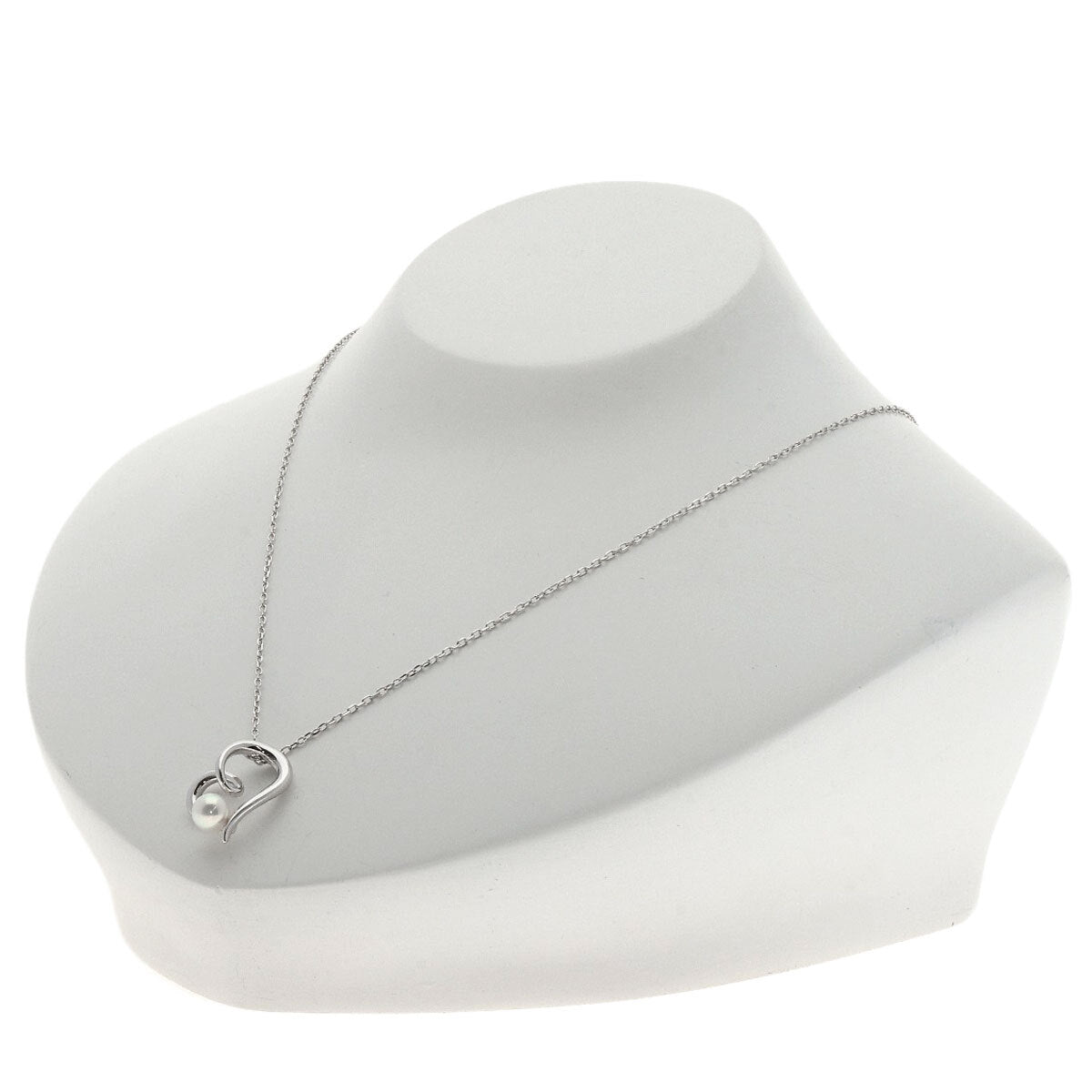 Mikimoto Necklace Pearl Pearl Heart Motif K18