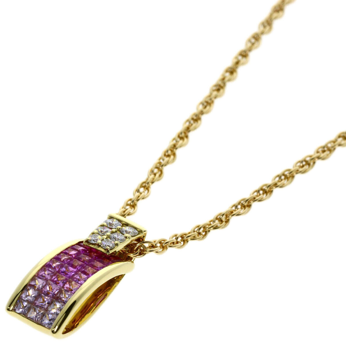 Jeunet Necklace Sapphire Diamond K18 Yellow Gold