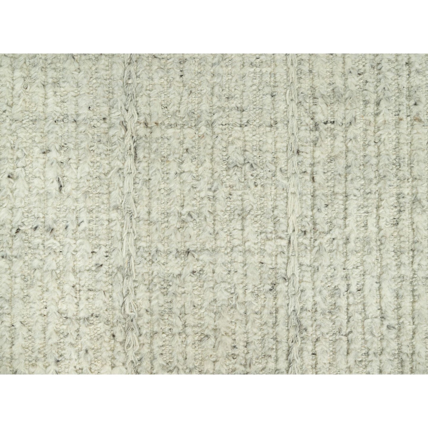 10'X10' Halo Gray Organic Wool Cord Plain Hand Woven Flat Weave Round Rug