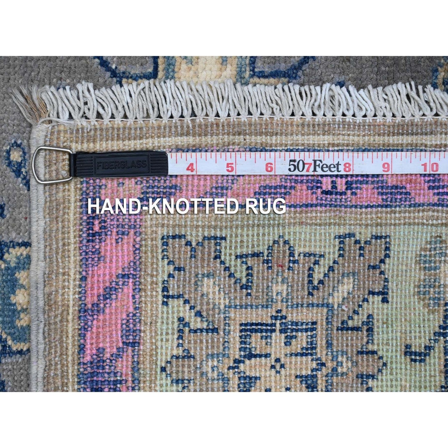 5'6"X7'7" Dark Silver Gray Hand Knotted Wool Fusion Kazak Oriental Rug