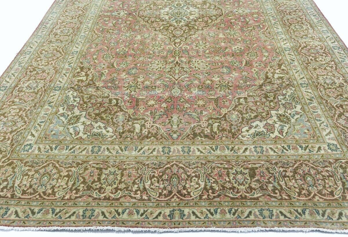 10X15 Antique Distressed Oriental Rug Muted