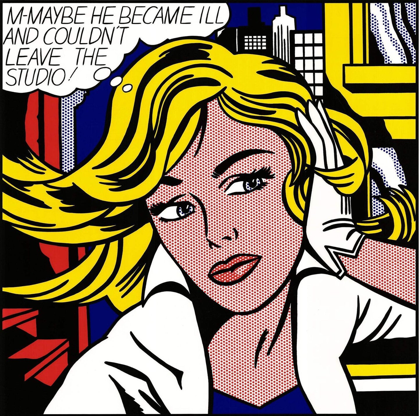 Roy Lichtenstein M...Maybe " Serigraph Pop Art Yellow, Multicolor