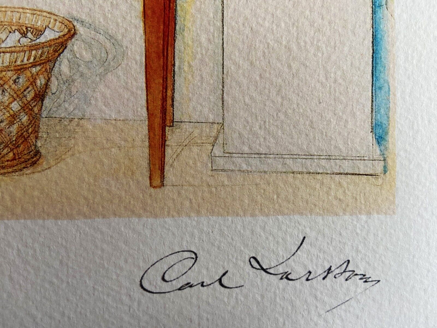 Carl Larsson Lithograph Coa Numbered A Hand