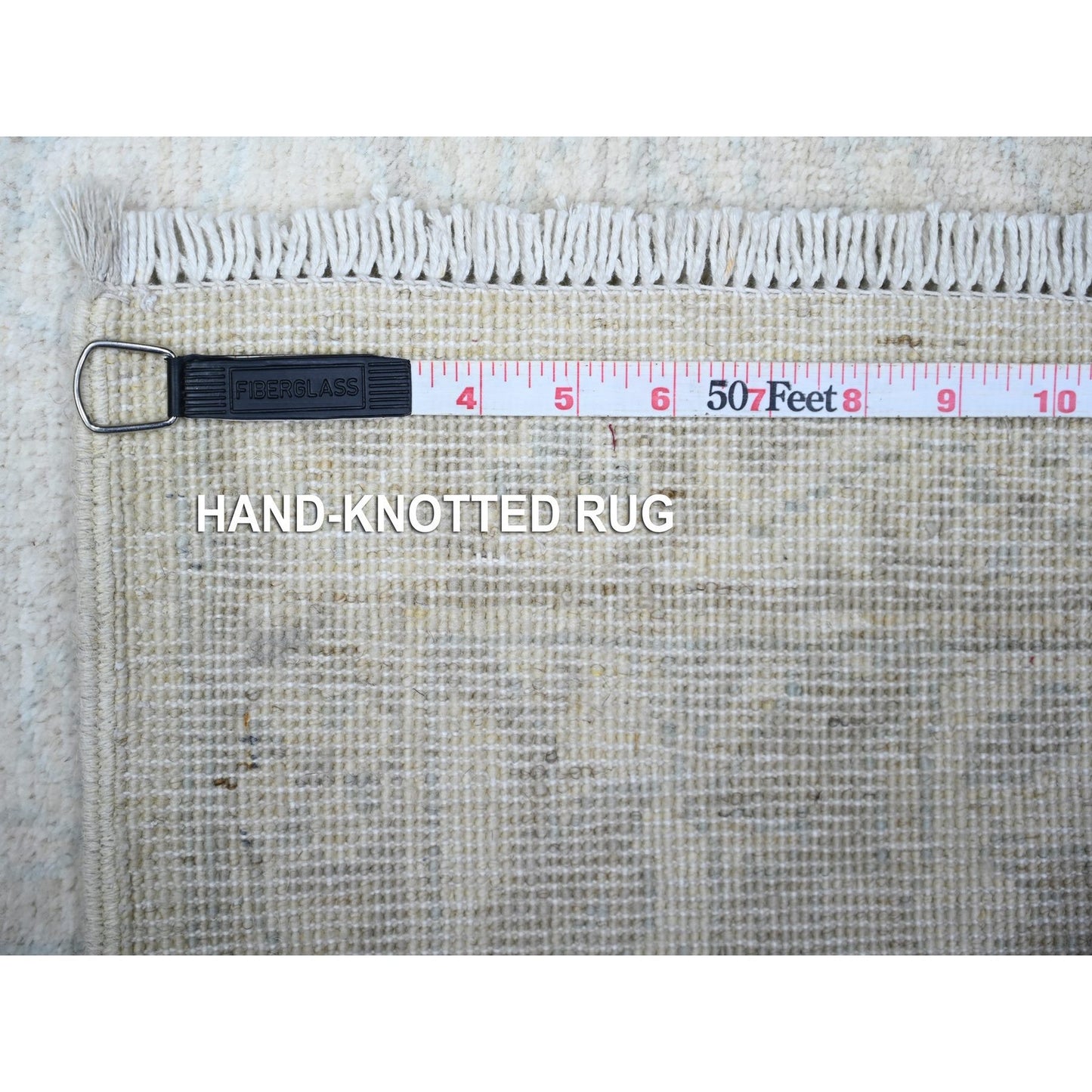 2'7"X19'1" Ivory Peshawar Faded Design Wool Hand Knotted Xl Runner Rug