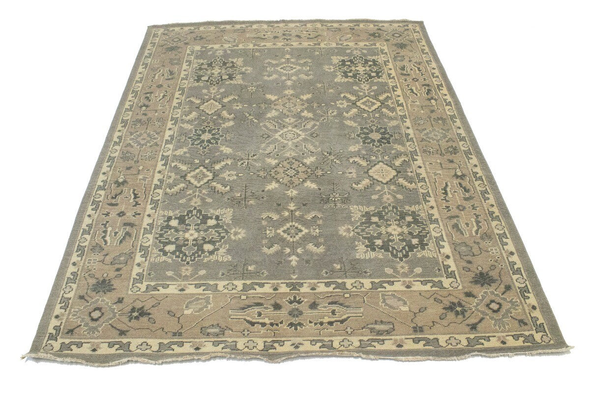 Handmade Muted Brownish Floral Transitional