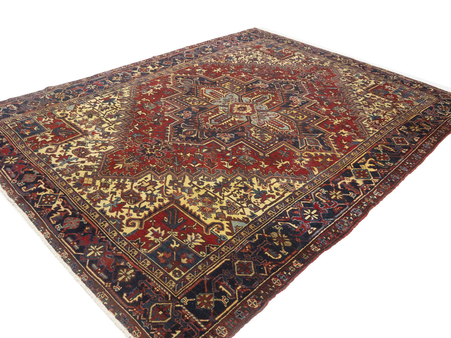 8X11 Ft Handmade Vintage Oriental Rug Red Floral