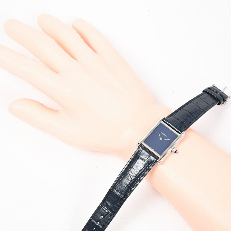 Cartier Tank Mast Lm Wsta0055 Blue Case Size 25.5Mm Men'S Used Watch #71021