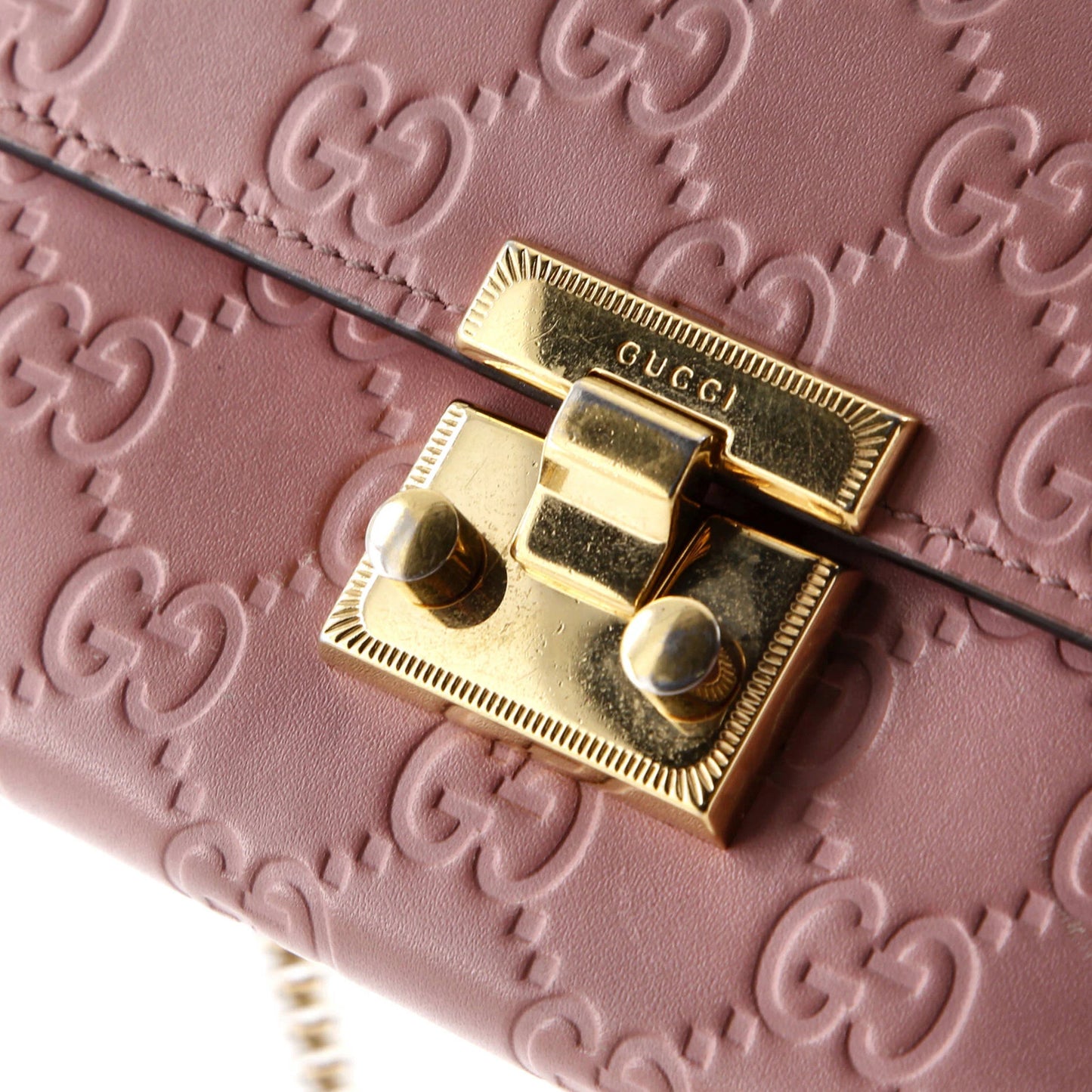 Gucci Padlock Continental Chain Wallet Guccissima Leather Long