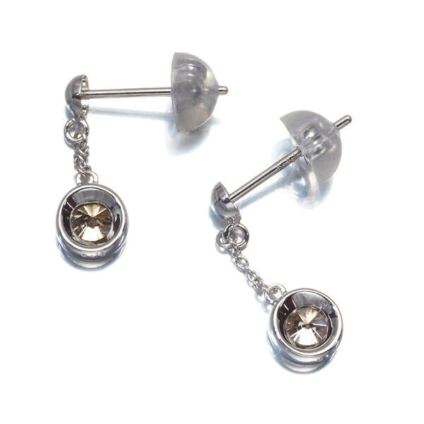 Brown Diamond 0.18Ct/0.18Ct Drop Earrings 18K 750 White Gold