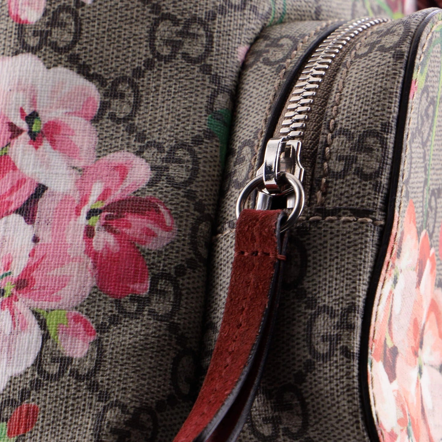 Gucci Buckle Backpack Blooms Print Gg Coated Canvas Small