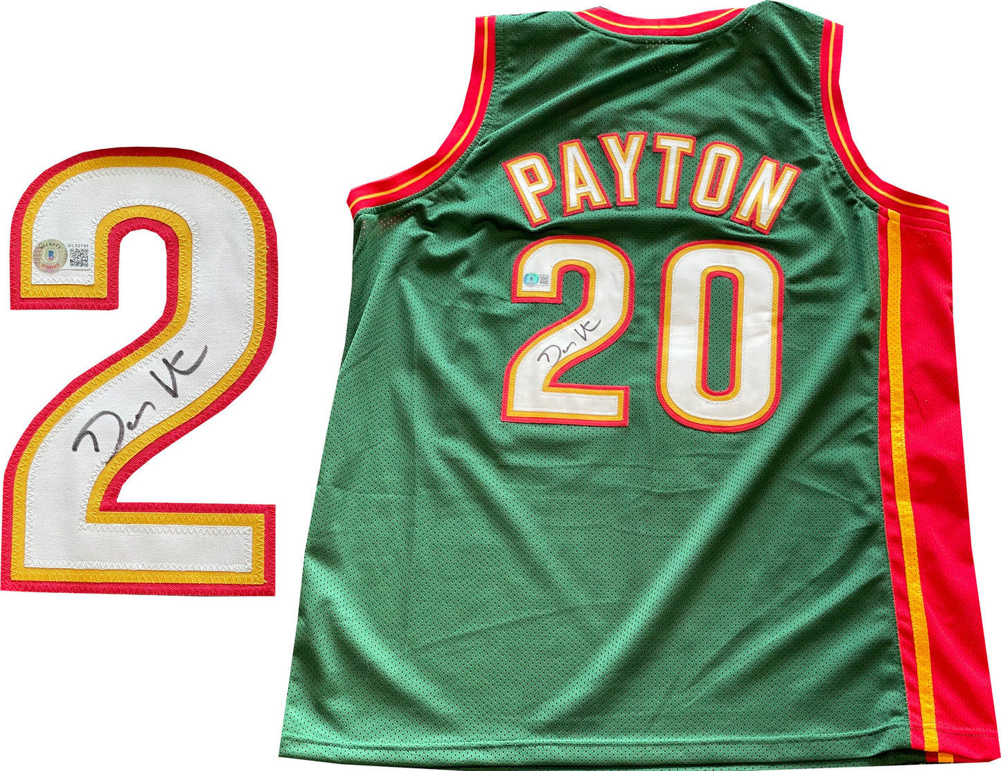 Gary Payton Autographed Seattle Supersonics Custom Jersey (Bvg)