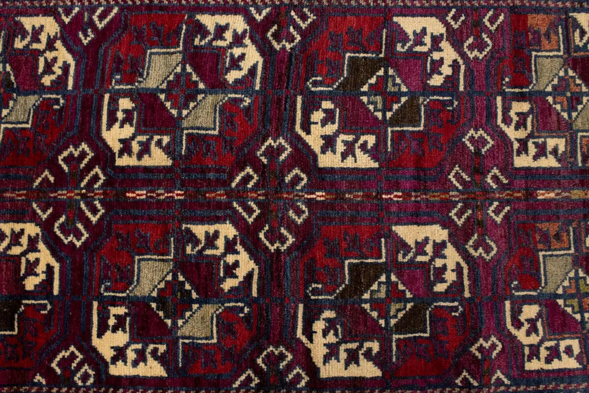 Vintage Tribal Burgundy Rug Boho Style Farmhouse