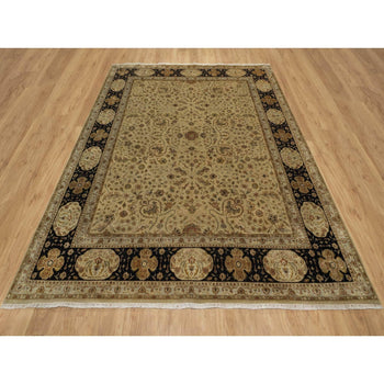 8'X10' Brown Kishoon Design New Zealand Wool With Silk Hand Knotted Rug