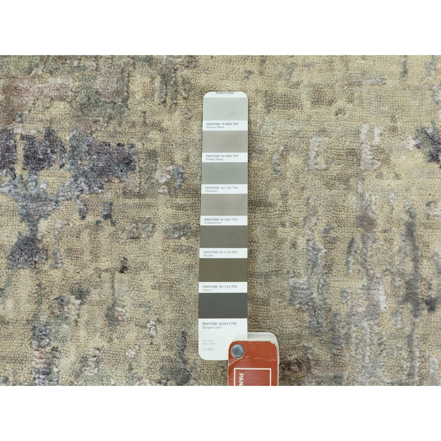2'7"X9'9" Silver Blue Silk Modern Abstract Design Handknotted Runner Rug