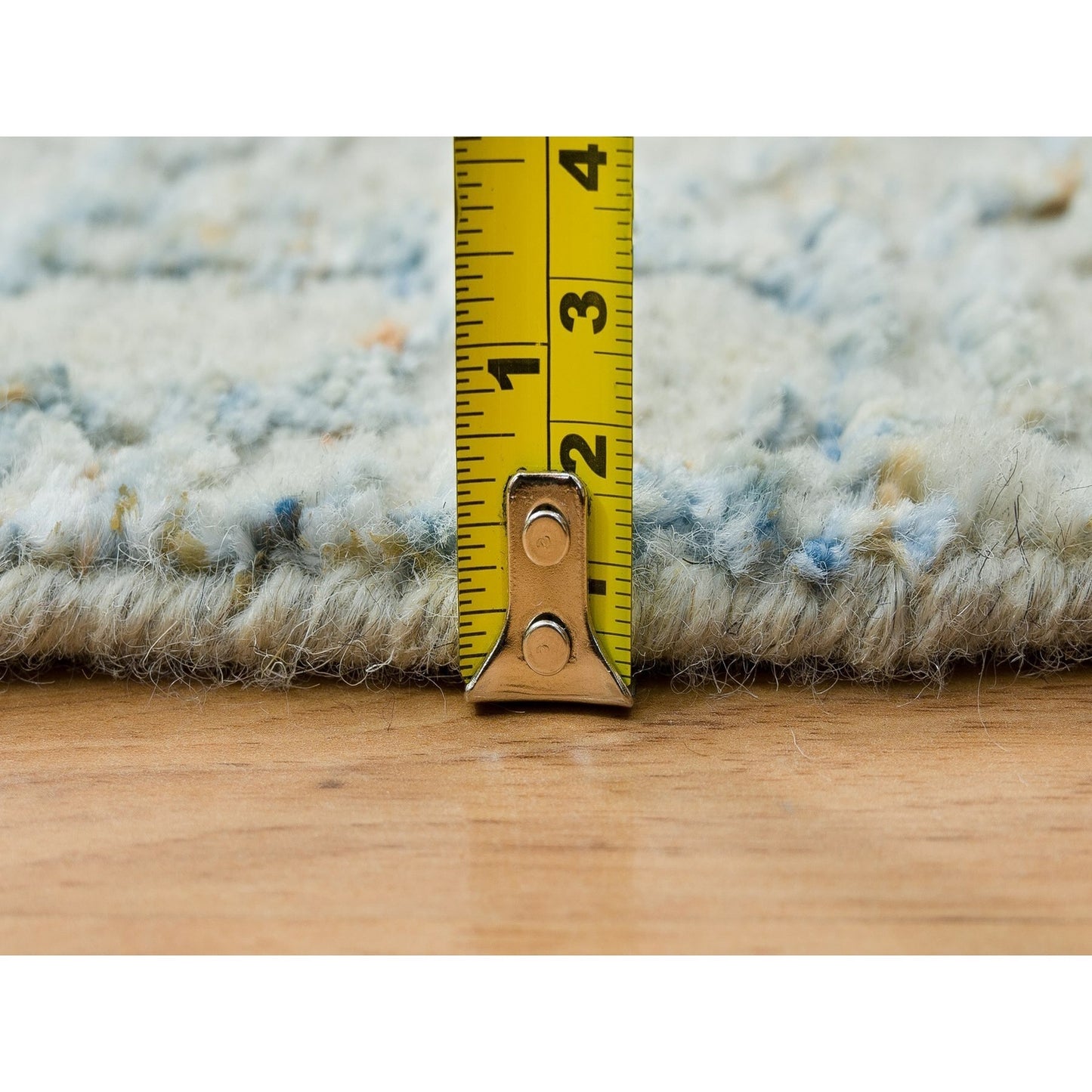 9'10"X9'10" Gray Wool And Silk Modern Jacquard Hand Loomed Round Rug