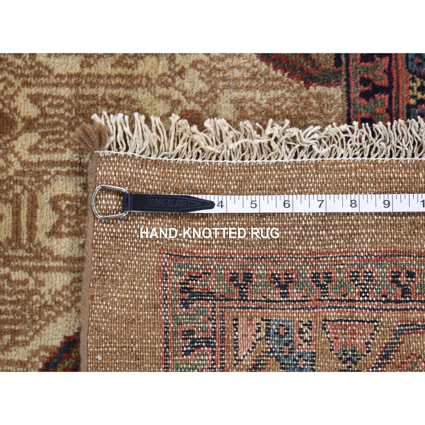 3'2"X14'10" Taupe Brown Antique Zoroastrian Wool Hand Knotted Runner Rug