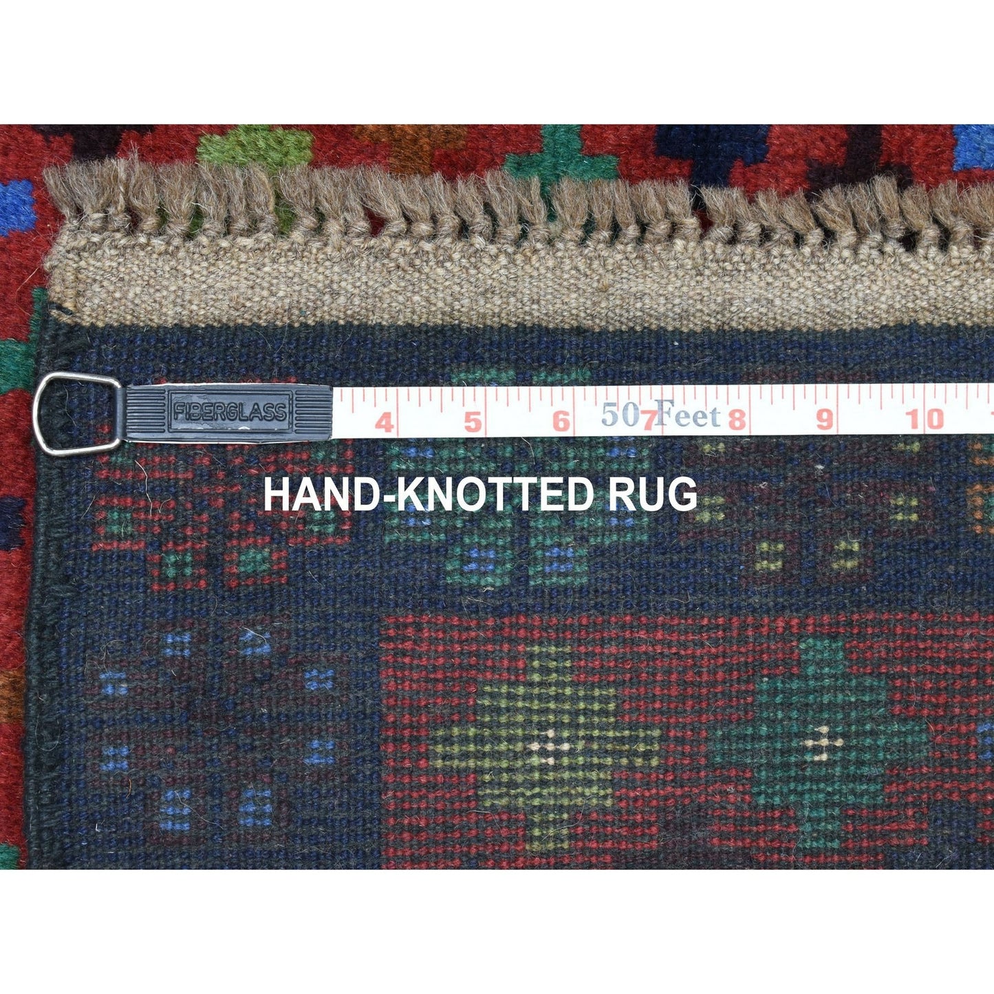 3'3"X4'9" All Over Design Hand Made Pure Wool Colorful Afghan Village Rug