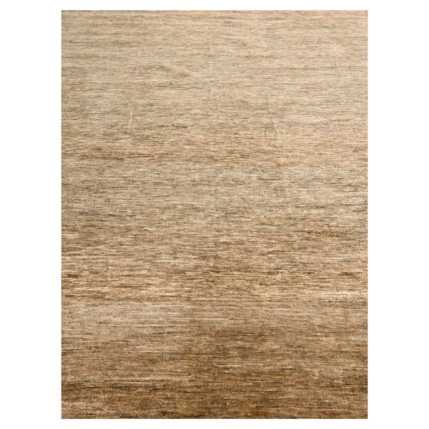 9'4"X12'4" Shades Of Brown Modern Plain Design 100% Wool Hand Knotted Rug