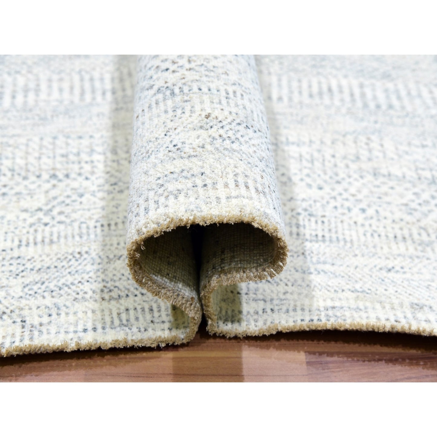 10'1"X14' Shoreline Gray Grass Design Hand Knotted 100% Wool Oriental Rug