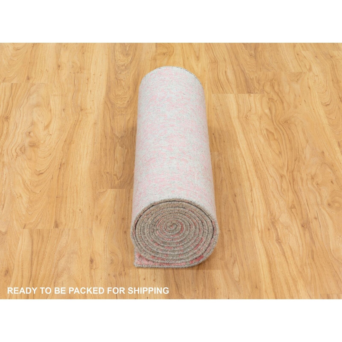 2'6"X11'10" Wool & Art Silk Erased Design Runner Hand Loomed Jacquard Rug