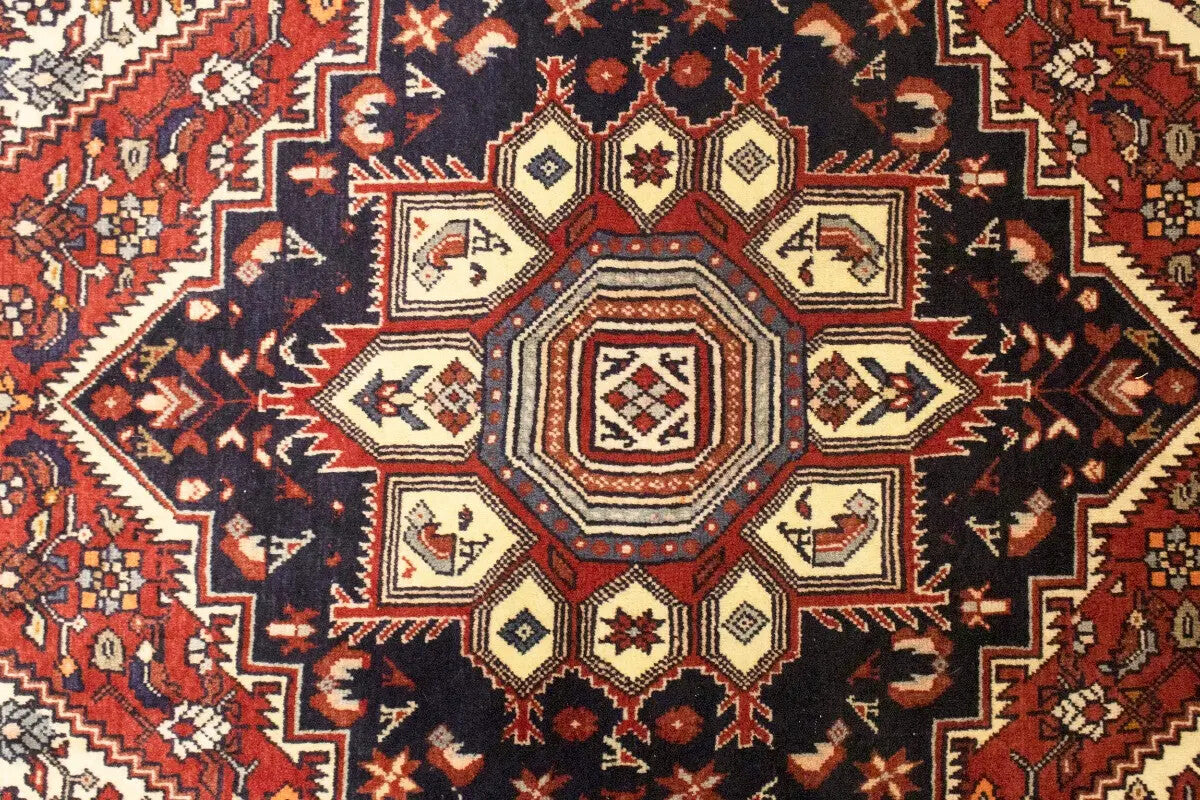 Vintage Bidjar Oriental Rug Geometric Design
