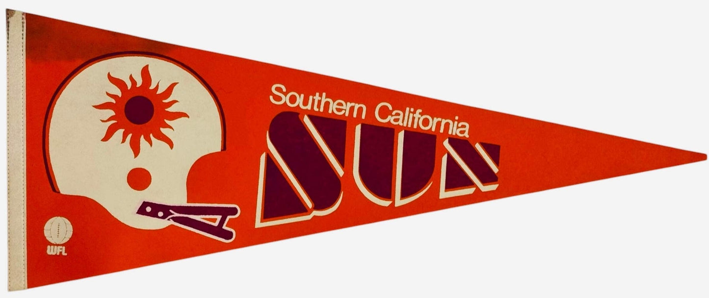 1975 Southern California Sun Wfl Large Pennant Banner