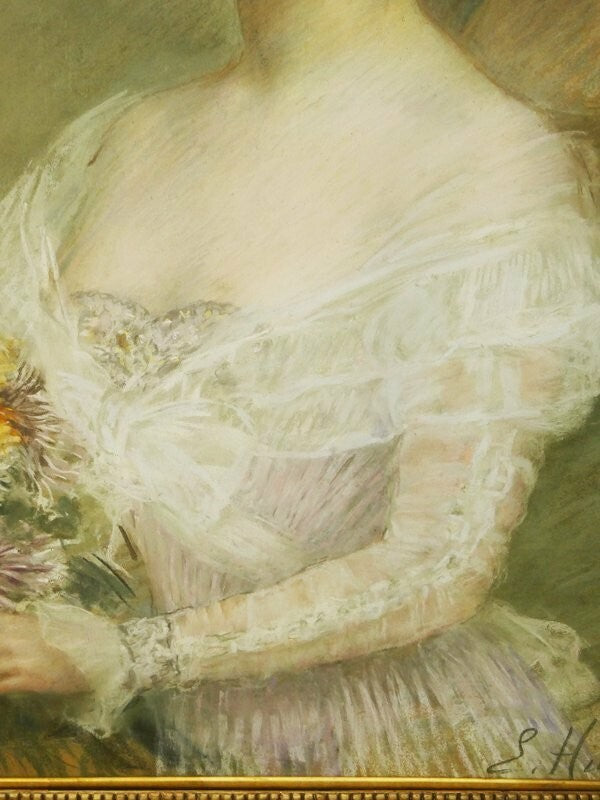 Esther Huillard (France 19C) Original Pastel
