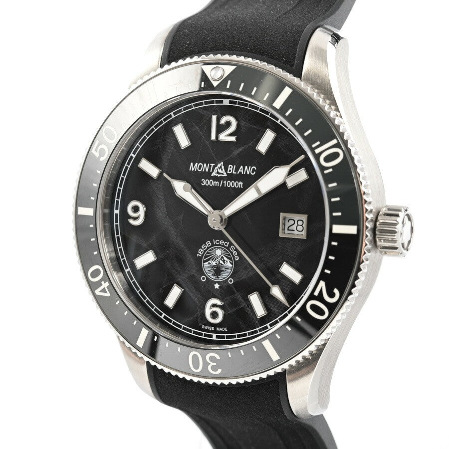 Montblanc Ice Sea Automatic Date Mb129372 Black Men'S Used Watch #61016