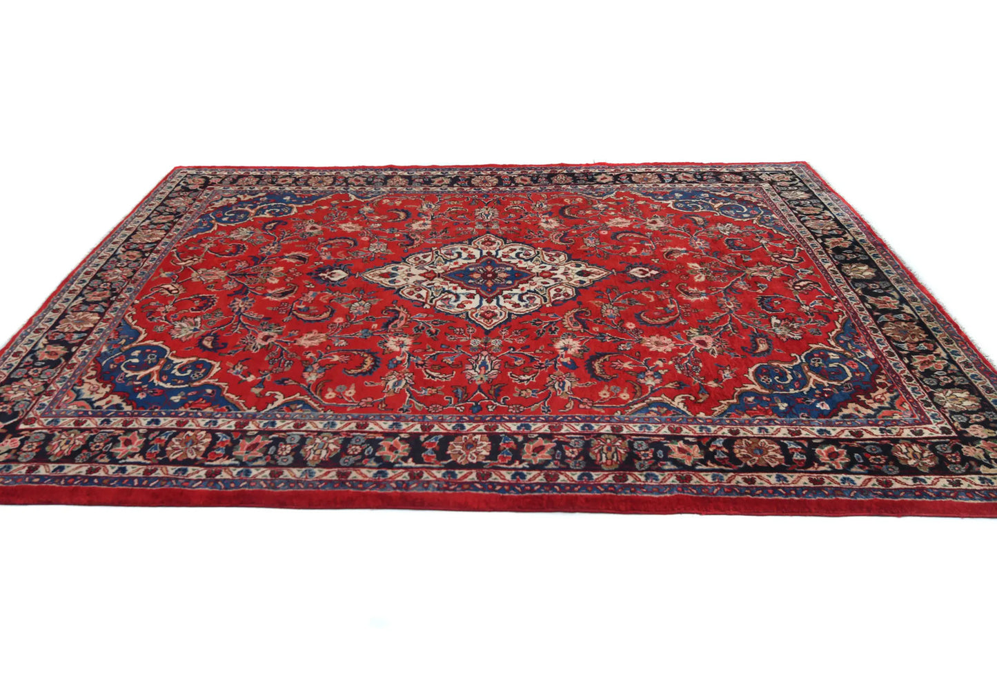 Vintage Handmade Oriental Rug 7X10 Ft Floral