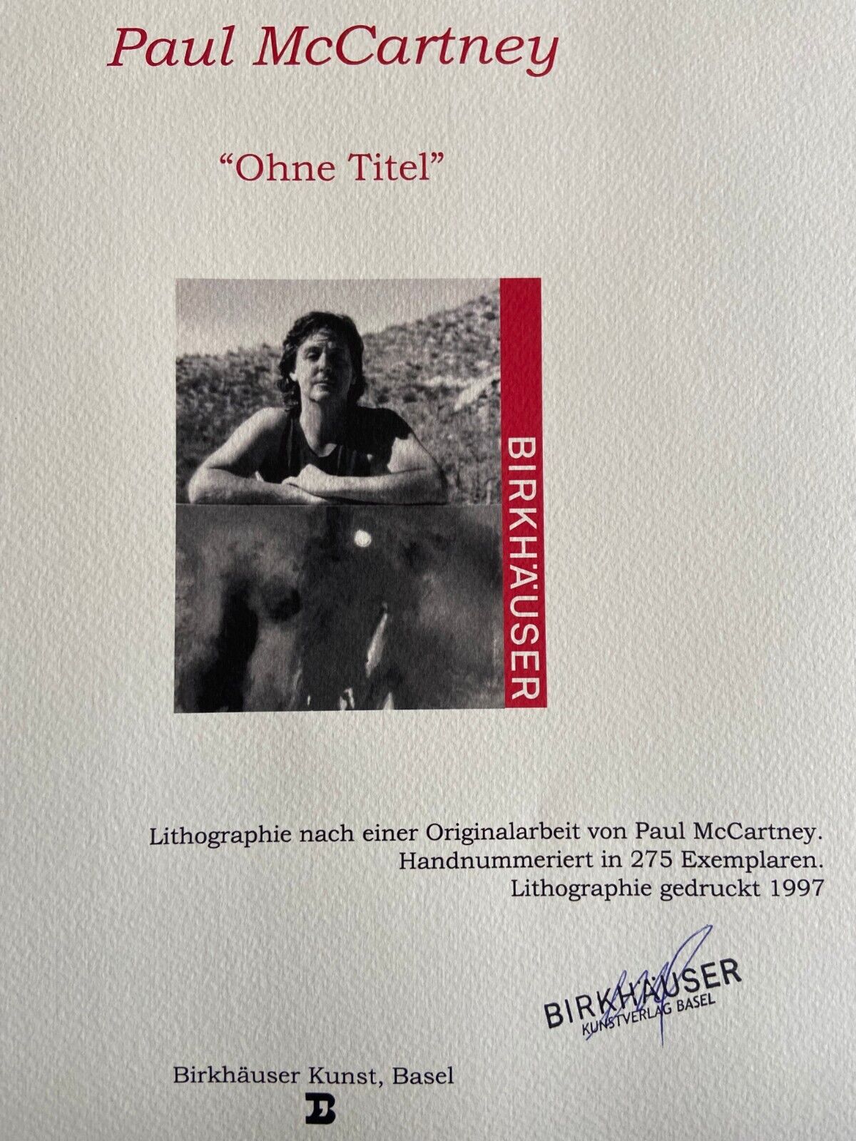 Paul Mccartney Lithograph Coa Signature And Stamp (Bob Dylan Yoko Ono)