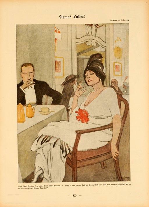 Simplicissimus 1913 By Marcello Dudovich Armes Luder On Linen Original