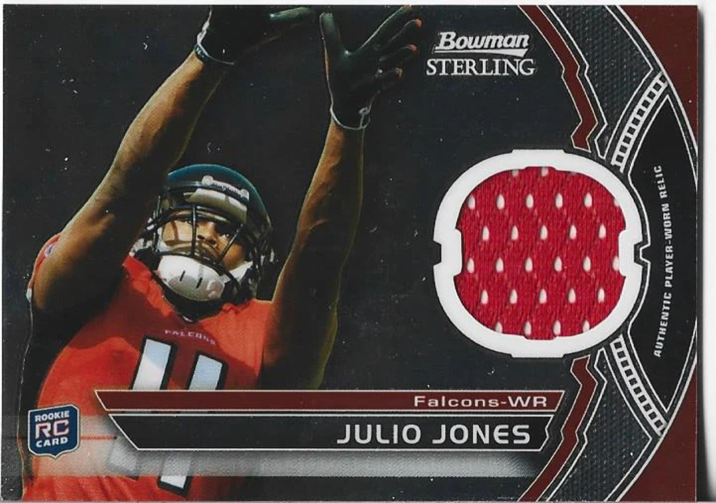 Julio Jones 2011 Topps Bowman Sterling Rookie Relic Card #Bsr-Jj