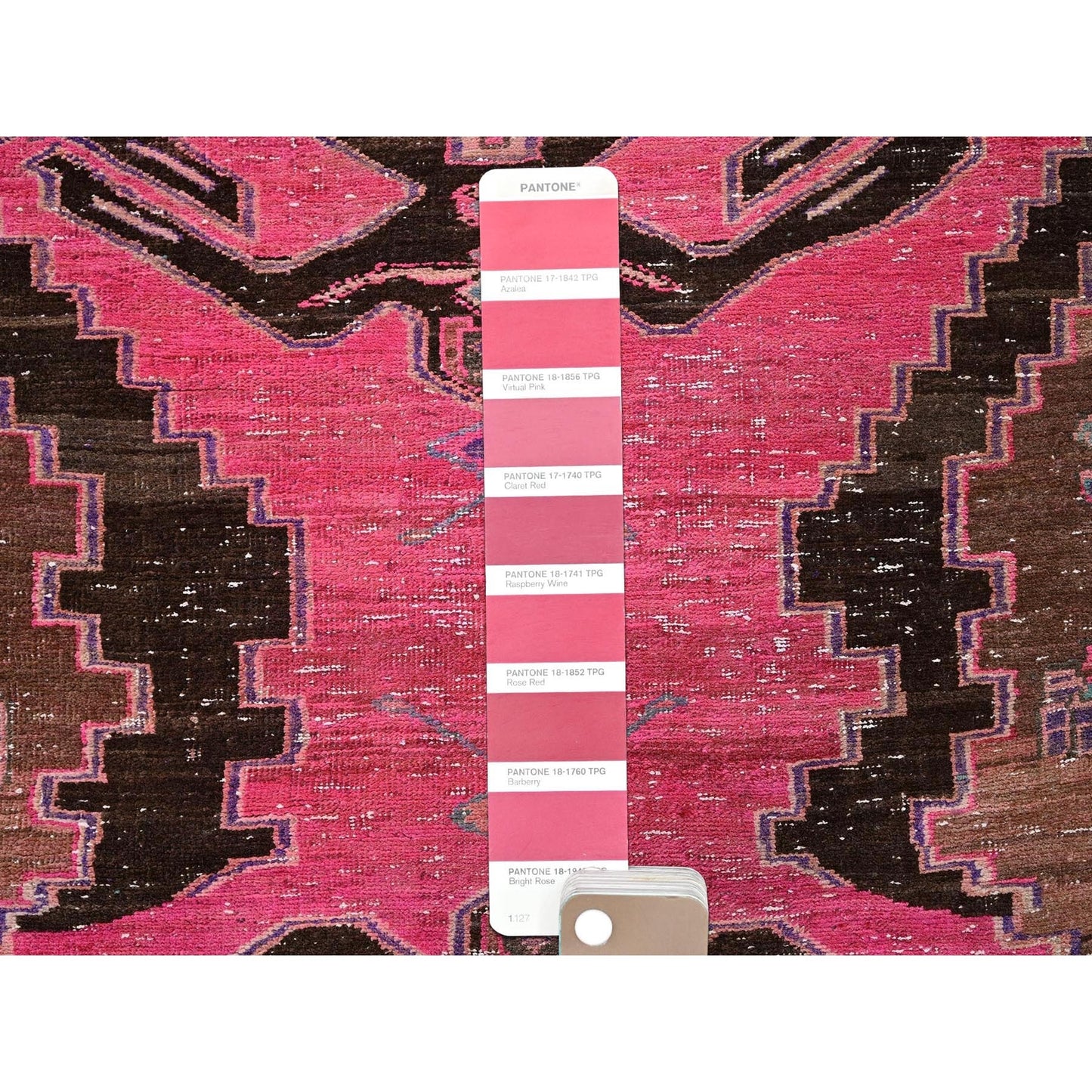 3'X11'4" Pink Overdyed Vintage Zoroastrian Hand Knotted Wool Runner Rug