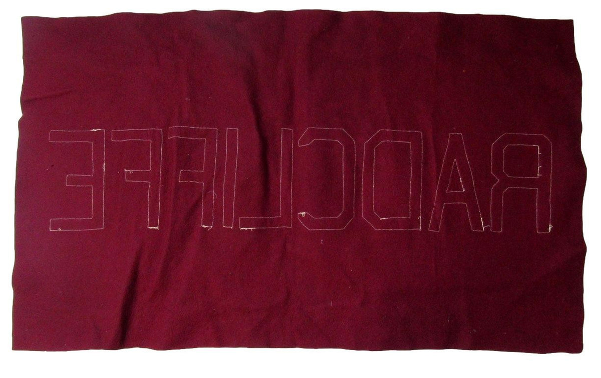 Vintage Radcliffe College 34x20 Maroon Felt Banner 208925