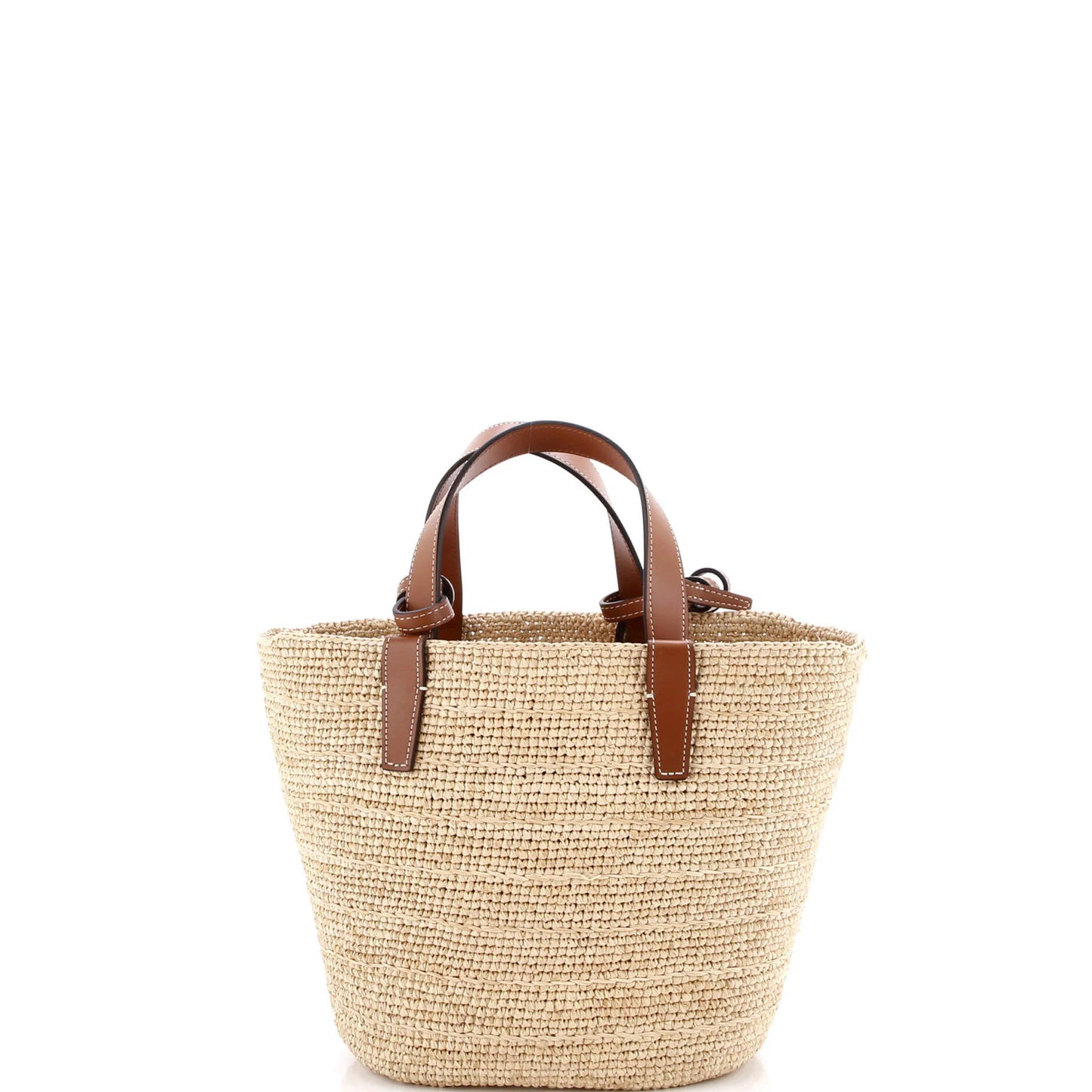 Celine Classic Panier Basket Tote Raffia And Leather Teen