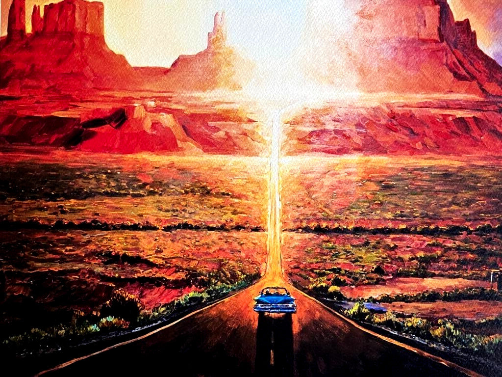 Bob Dylan Lithograph "Sunset In Monument Valley" Signed Op Numbered By Hand