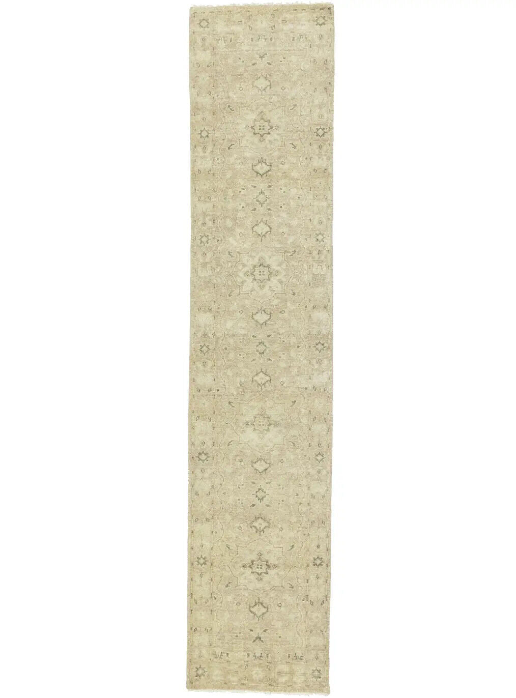 Transitional Oriental Runner Rug Muted Floral