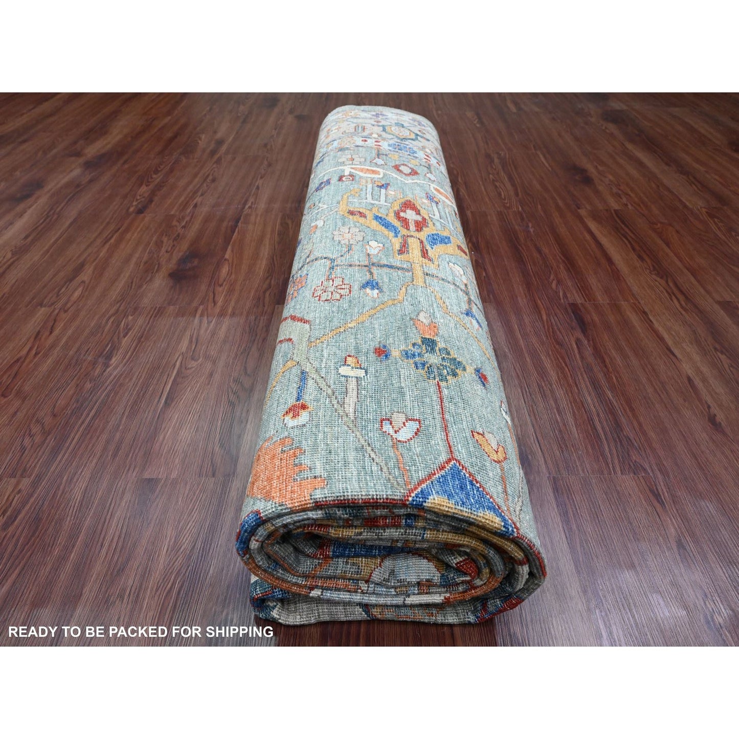 9'X12' Gray Peshawar With Bijar Garus Design Hand Knotted Pure Wool Rug
